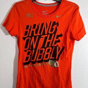 Nike Womens Slim Fit Medium SF Giants 2014 Championship Champagne Ring Shirt